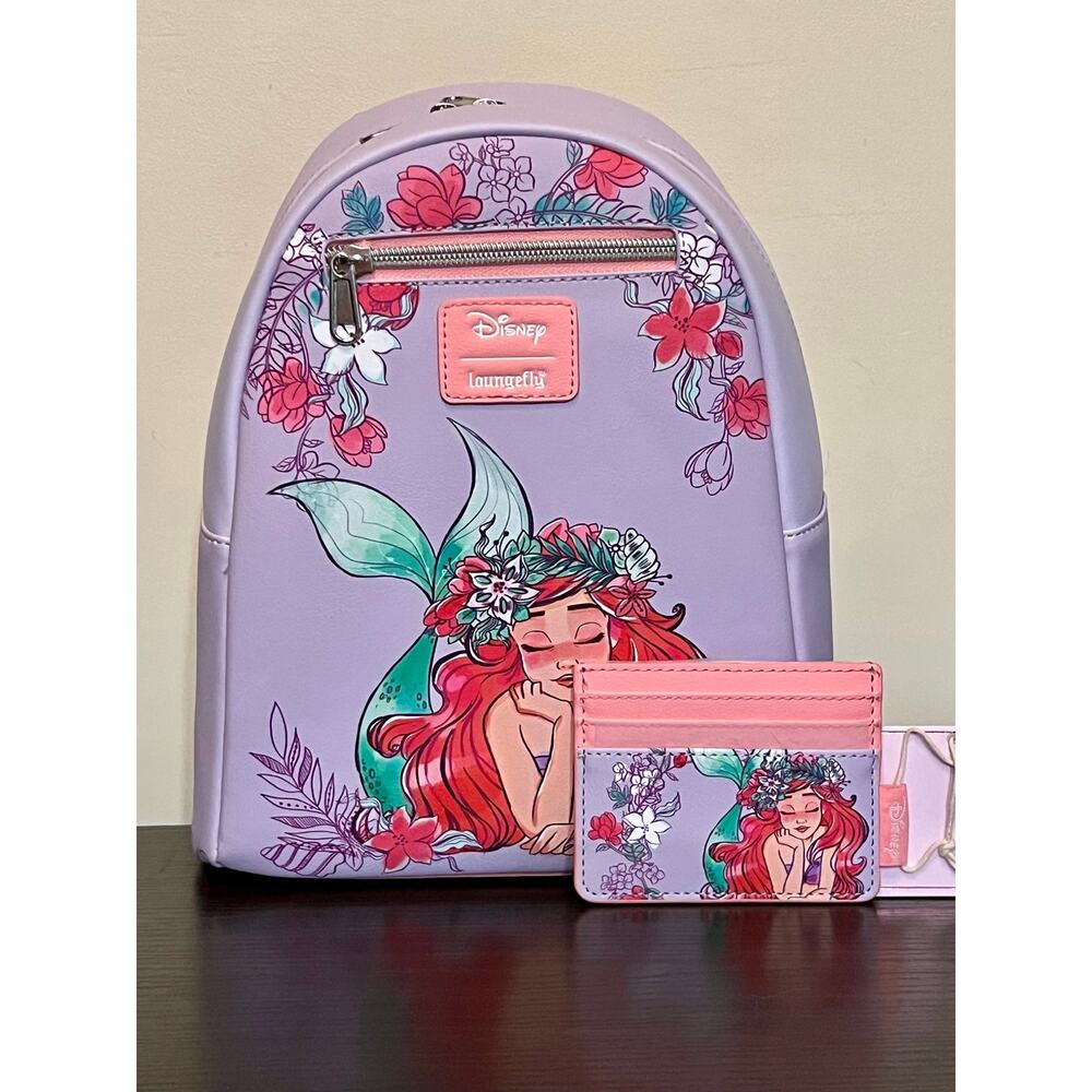 Loungefly Disney The Little Mermaid Floral Dream Mini Backpack/Card Holder